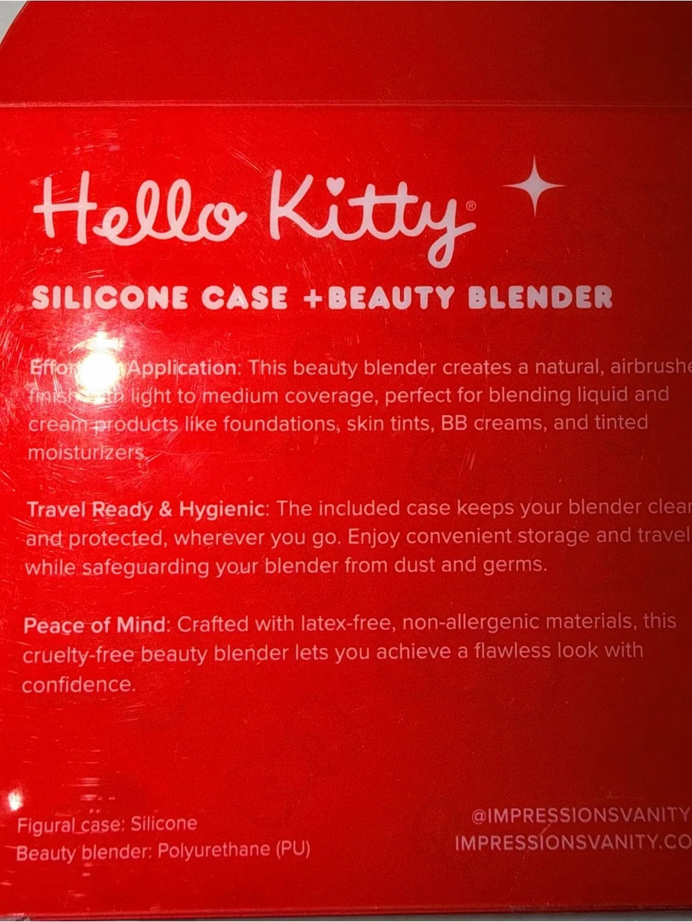 Hello Kitty Red Kids Silicone Case & Blending Sponge Set - 4 Pack